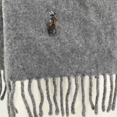 ポロラルフローレン POLO RALPH LAUREN イタリア製 マルチポニー 刺繍 フリンジ マフラー メンズ